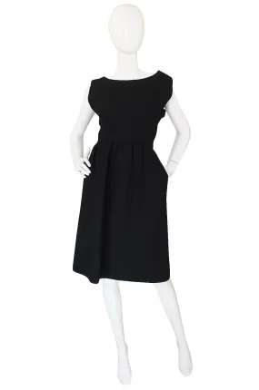 1960s Norman Norell Structured Black Dress