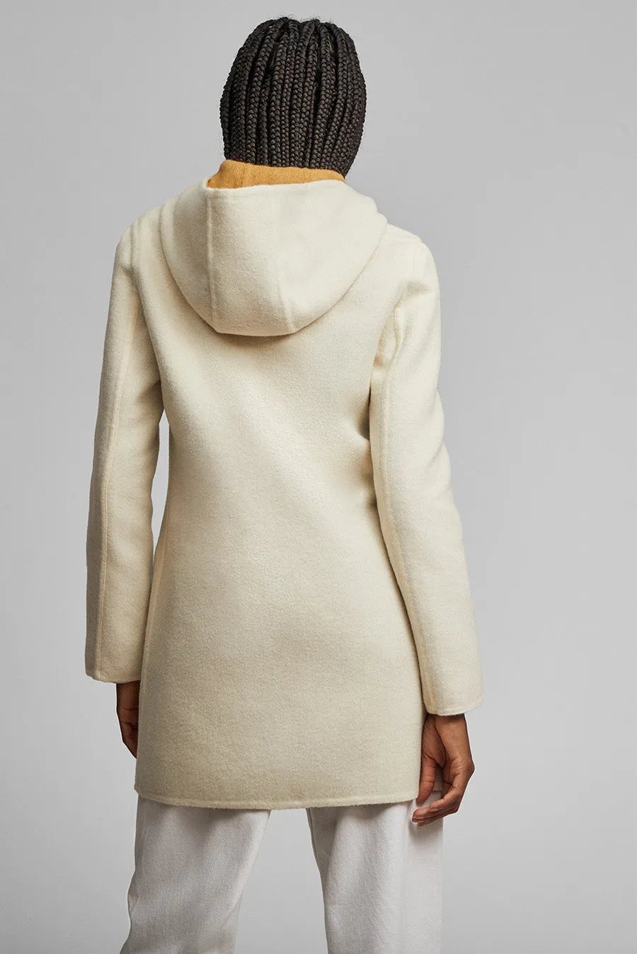 Anastasia Coat Baby Alpaca & Wool Color Senape & Ecru