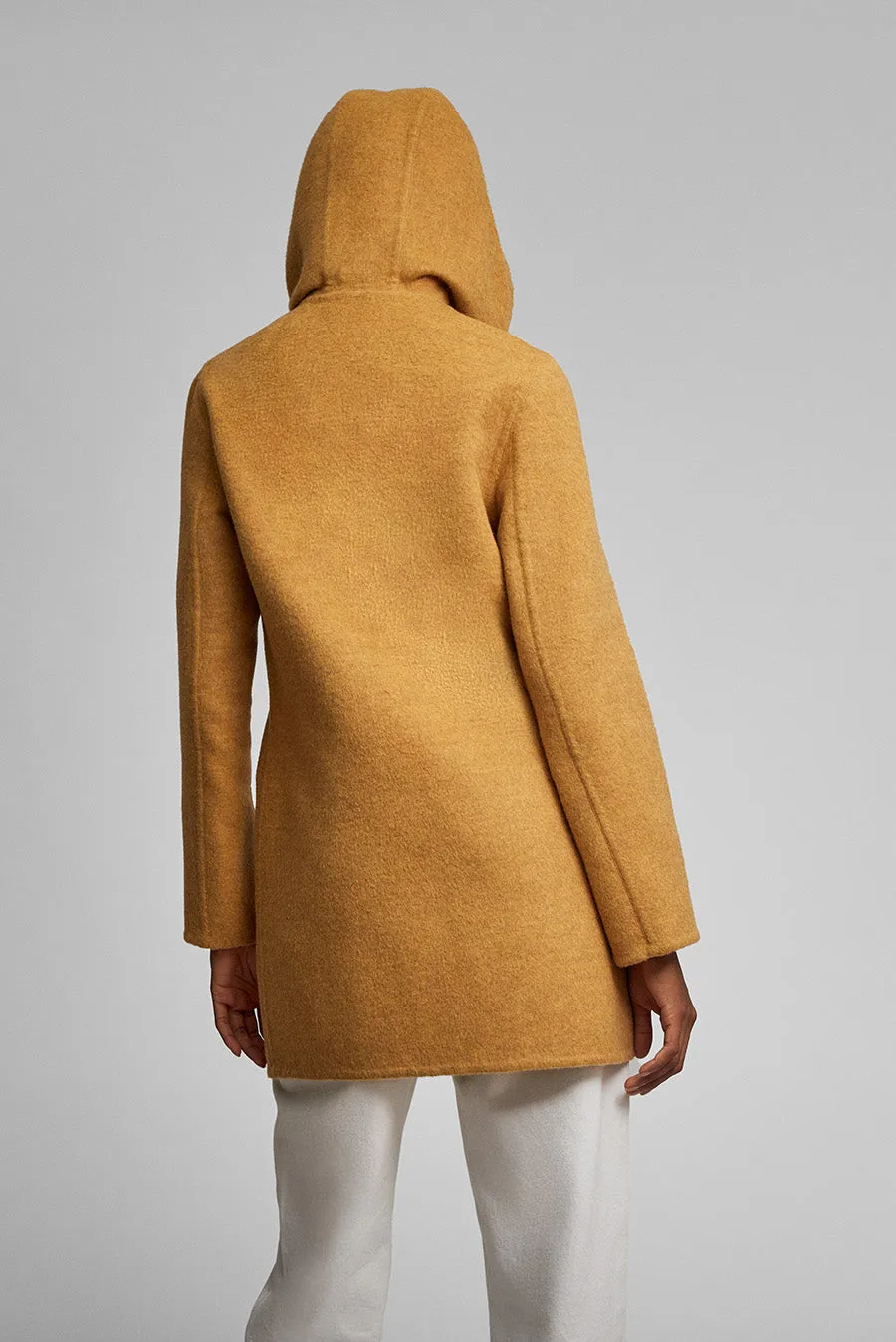Anastasia Coat Baby Alpaca & Wool Color Senape & Ecru