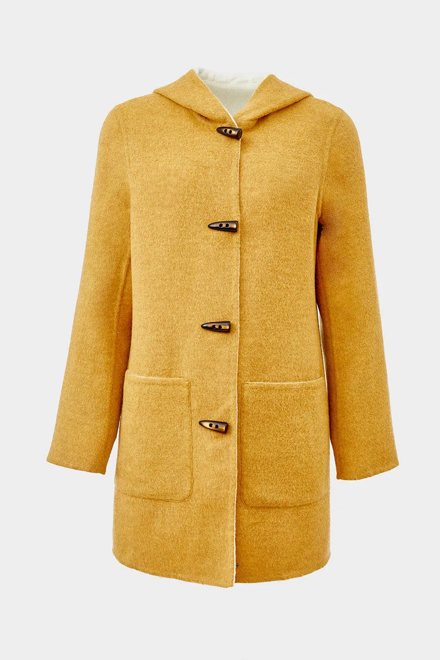 Anastasia Coat Baby Alpaca & Wool Color Senape & Ecru