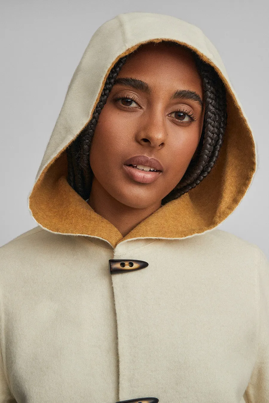 Anastasia Coat Baby Alpaca & Wool Color Senape & Ecru