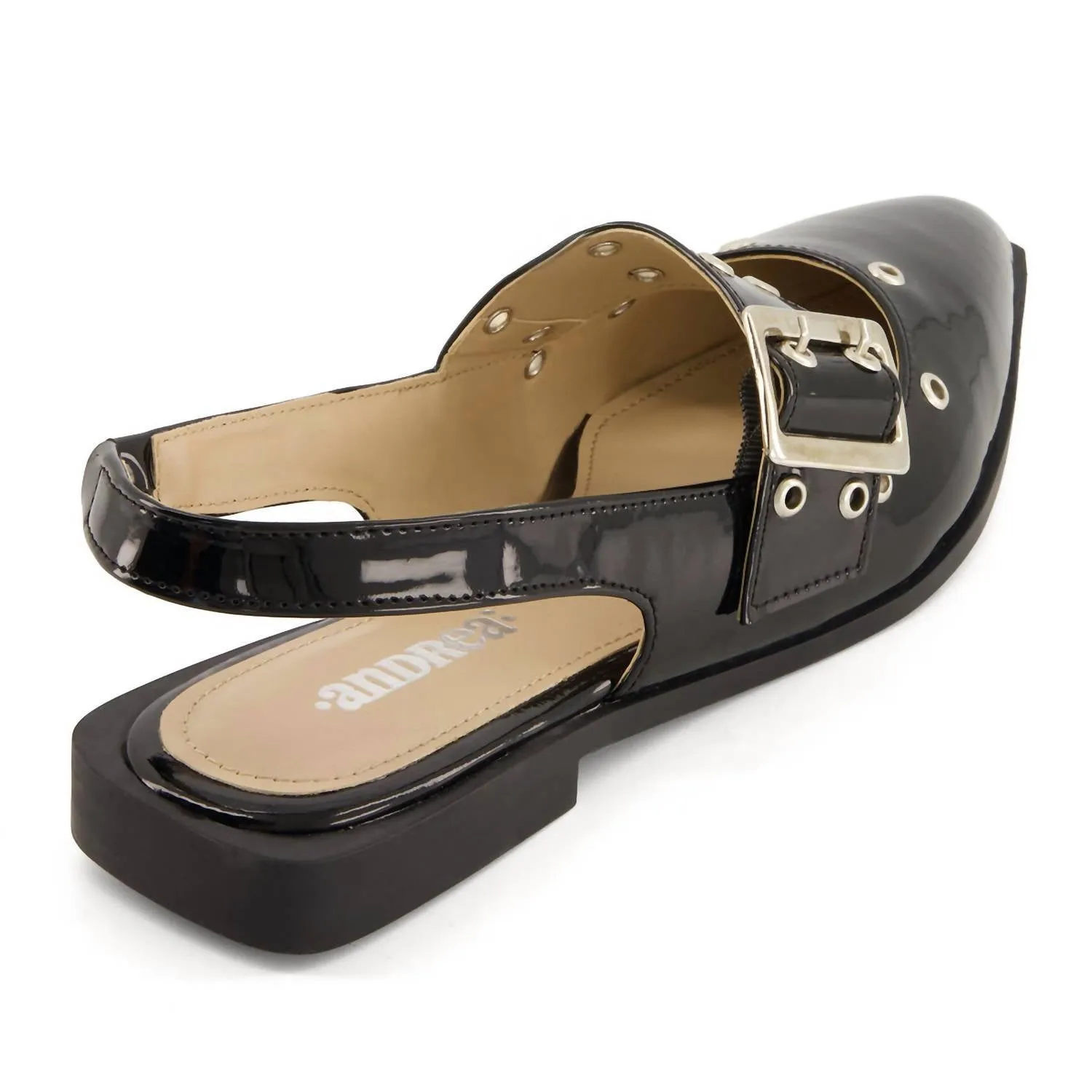 Andrea - Women's Slingback Flats Wide Buckle