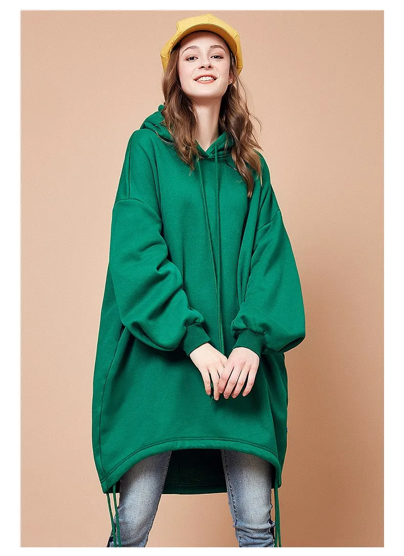 ARTKA OVERSIZED RIBBED CUFF LONG LINE HOODIE