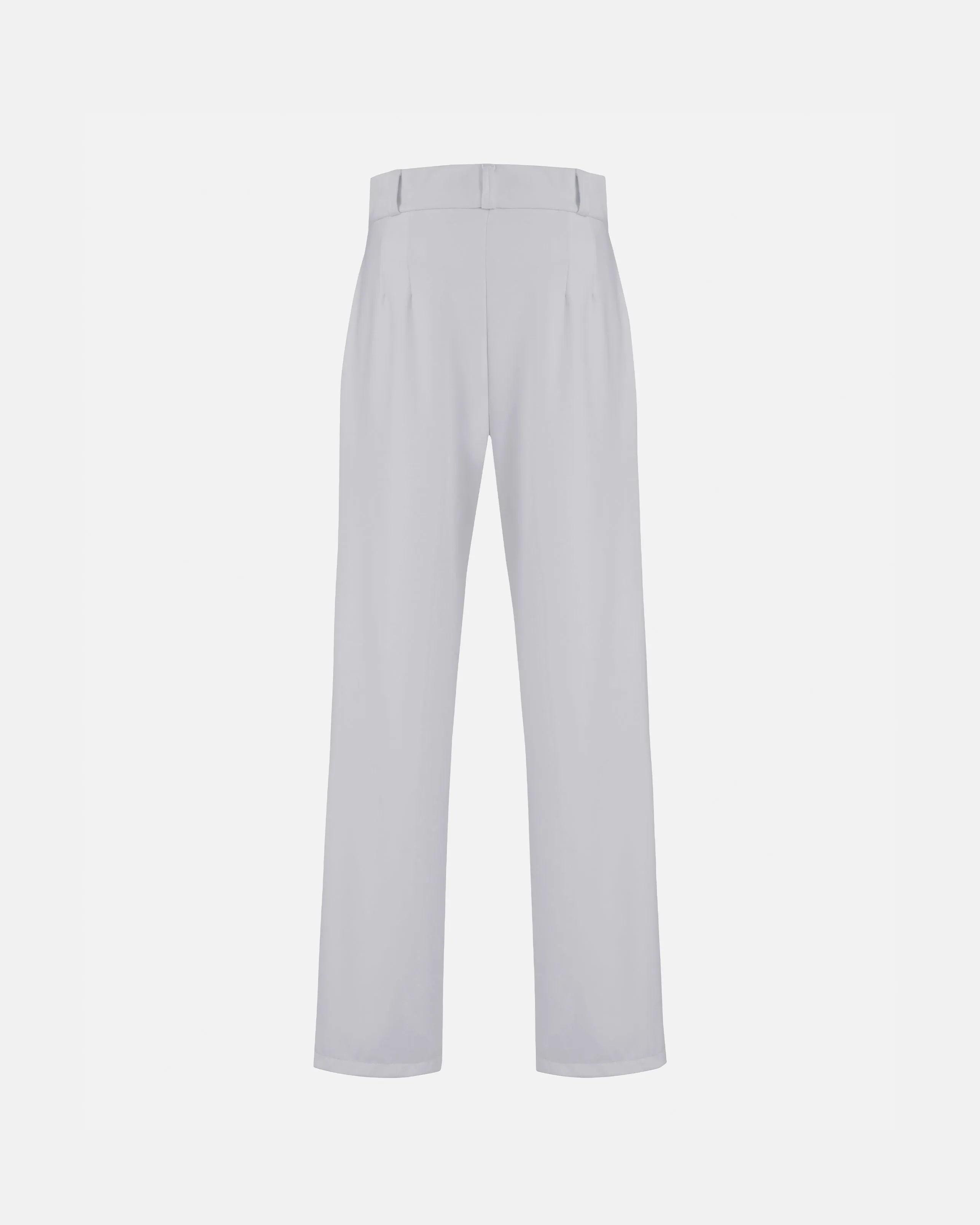 Basics Buckled Tailored Trousers Gray
