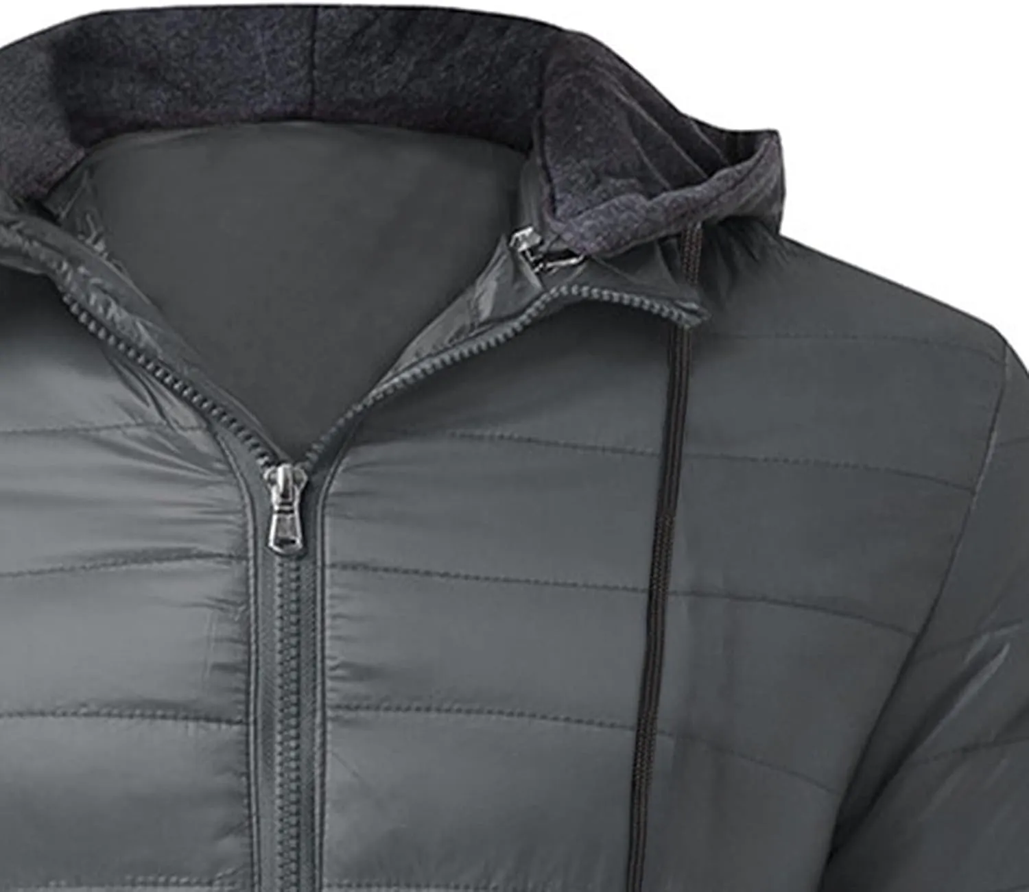 BIFUTON Lightweight Puffer Jacket with Hood Men Warm Thick Down Hoodie Full Zip Puffy Coat for Hiking Travel Winter Outwears