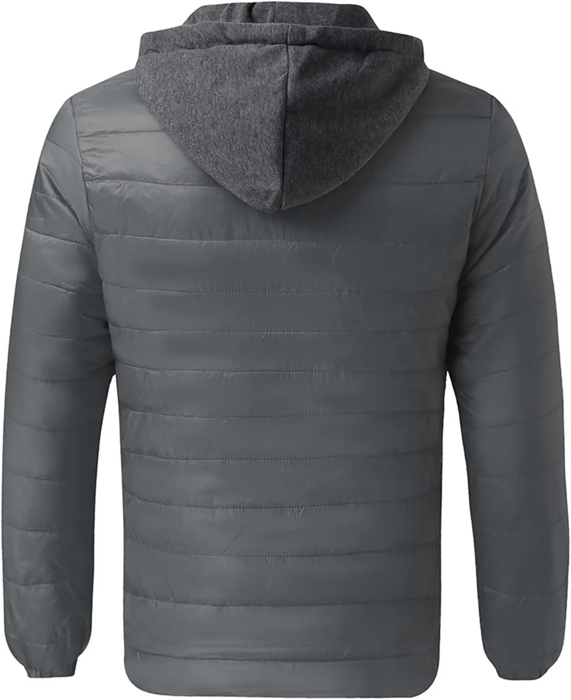 BIFUTON Lightweight Puffer Jacket with Hood Men Warm Thick Down Hoodie Full Zip Puffy Coat for Hiking Travel Winter Outwears