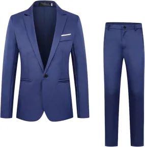 BIFUTON Men's 3 Piece Suit Blazer, Slim Fit Tux with One Button, Jacket Vest Pants & Suit Set for Party, Wedding and Business