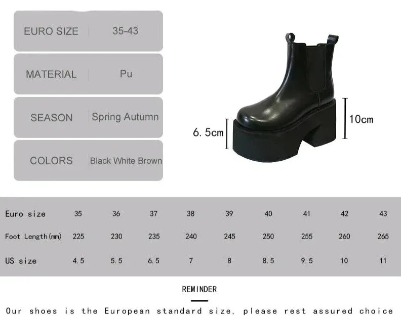 binfenxie  Minimalist Slip On Platform Chelsea Boots Chunky Heeled Boots for Women Faux Leather Brown Stretch Comfy Ankle Booties