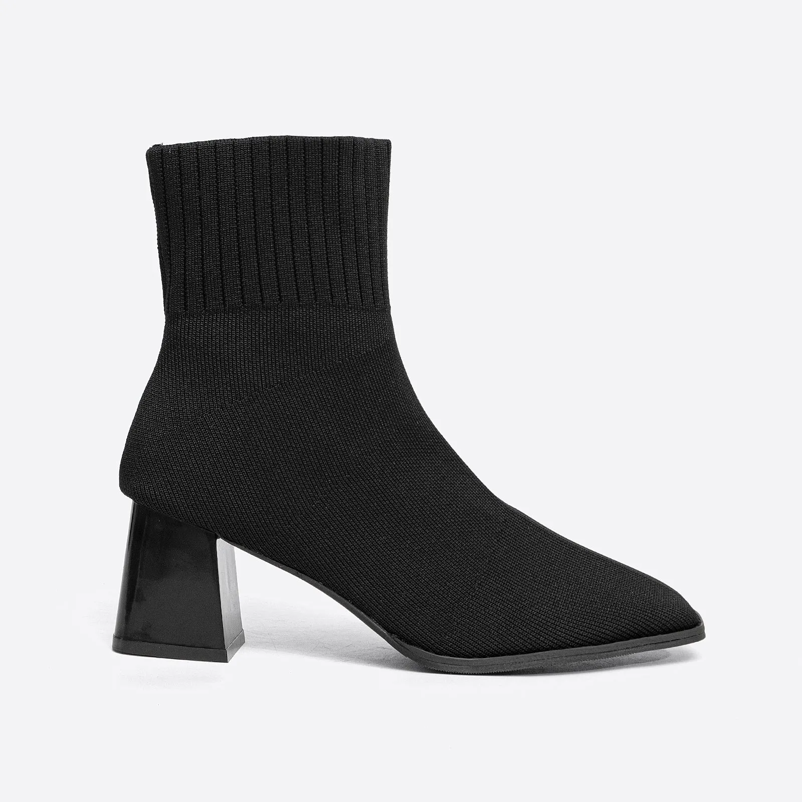 binfenxie- Square Toe Block Heeled Ankle Boots