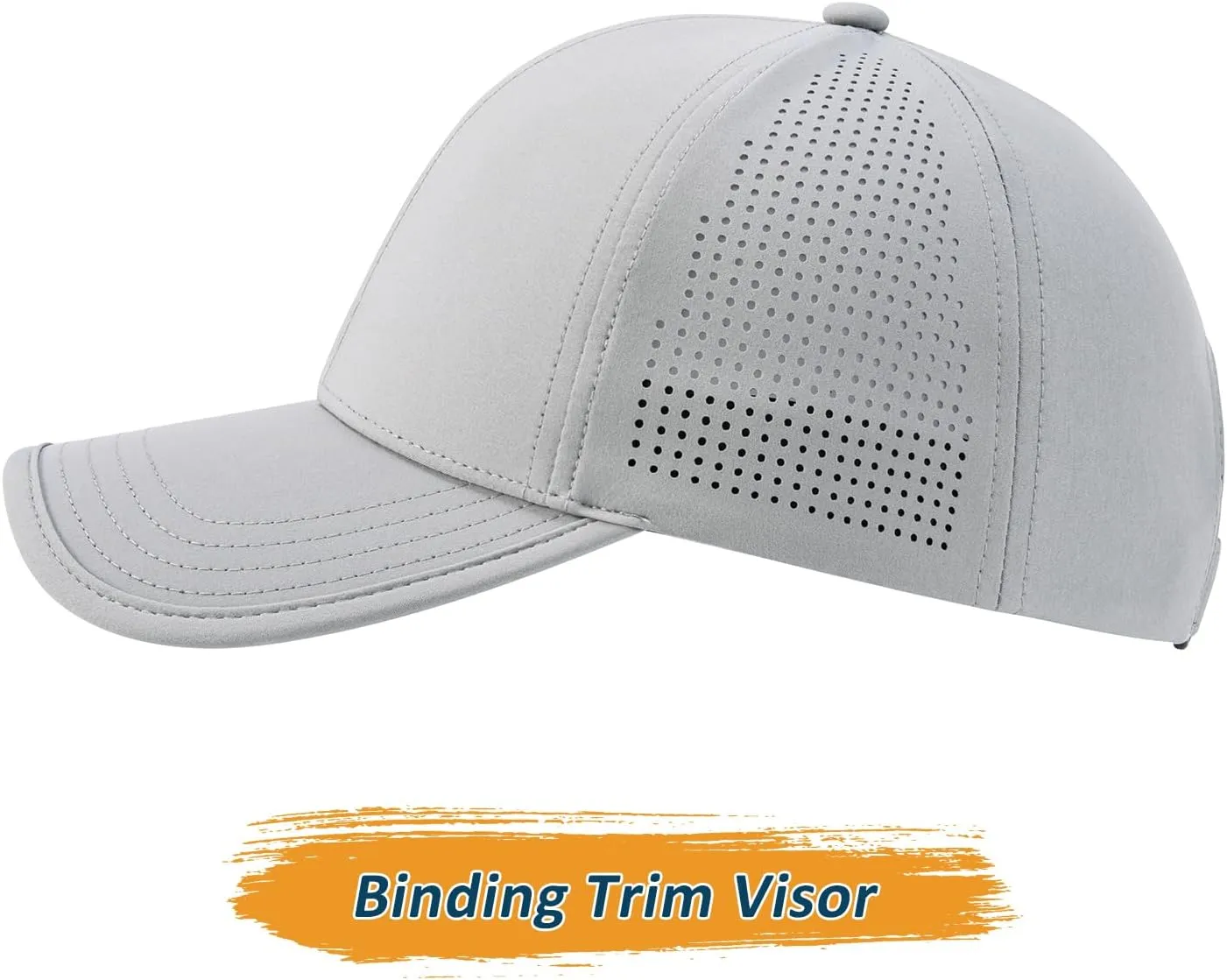 BOTVELA Men Structured Baseball Cap Side Laser Cut Vented Performance Hat for Outdoor Activities