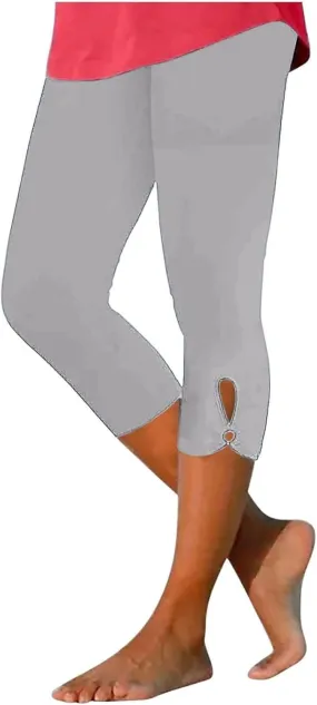 Capri Leggings for Women 2025 Summer Cropped Pants High Waist Yoga Capris Stretchy Workout Leggings Compression Pants
