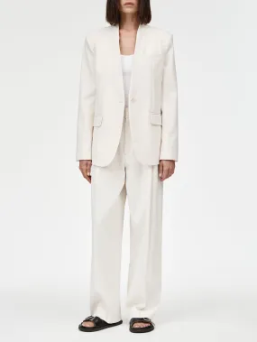 Collarless Blazer in Ivory