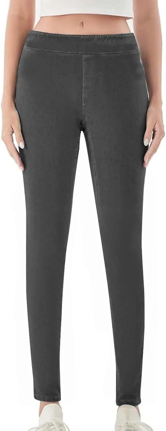 Compression Leggings for Women Trendy Jean High Waisted Plus Size Leggings with Pockets Casual Soft Stretchy Pants