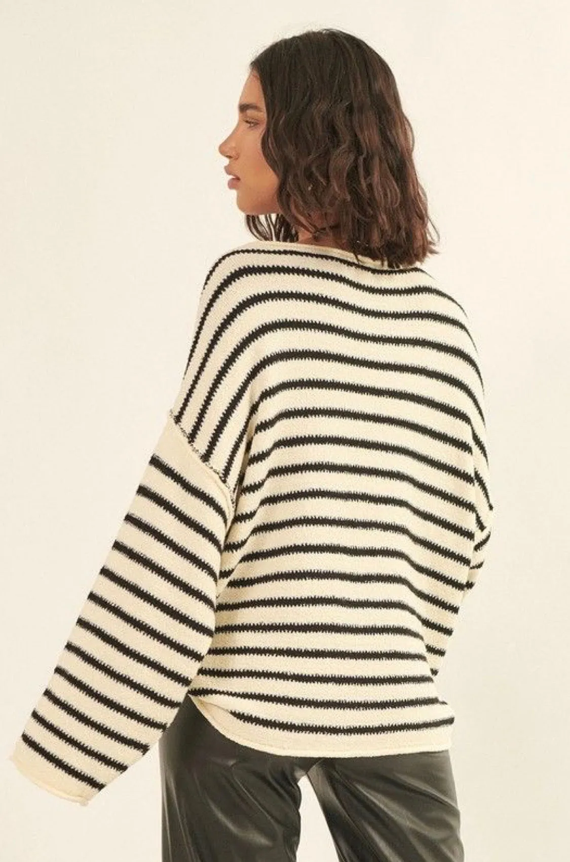 Cream   Black Mason Striped Sweater
