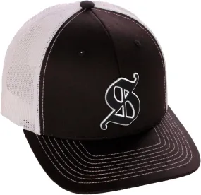 Daxton Classsic Baseball Trucker Hat Old English A to Z Letters Numbers Structured Mid Profile Cap