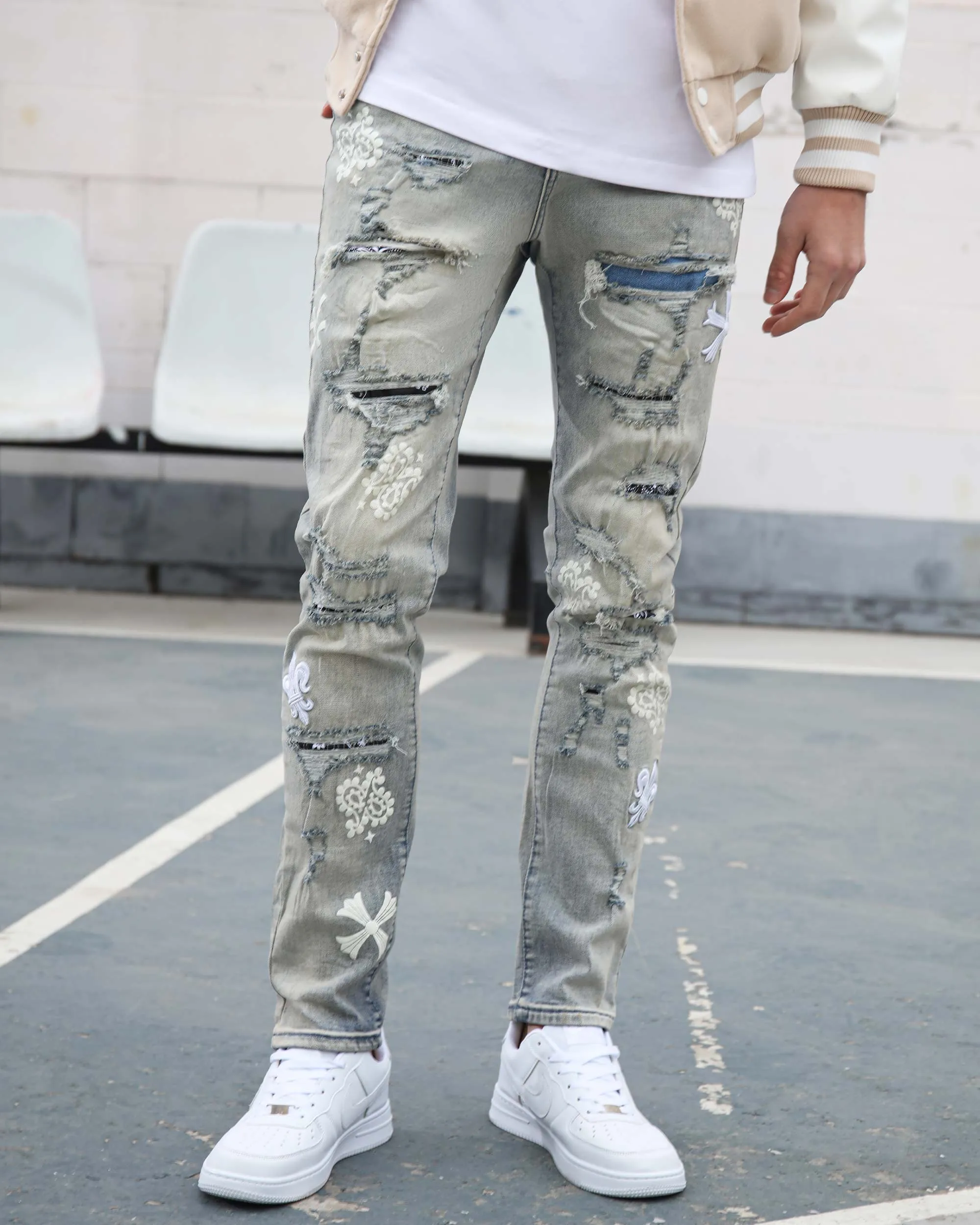 Distressed Ripped Vintage Trendsetter Jeans-Mexico Local Delivery