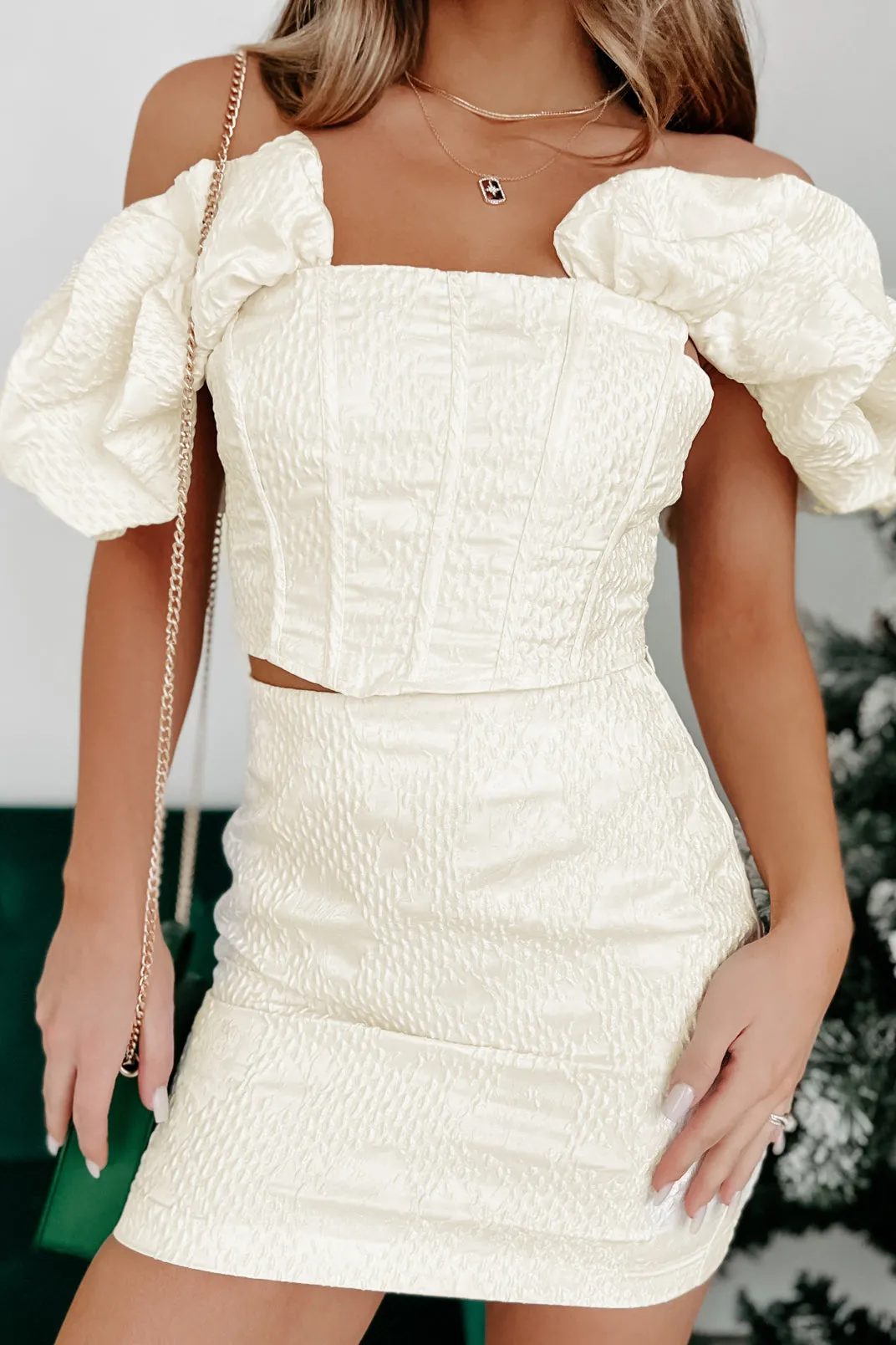 Elegant By Design Structured Corset Top (Cream)