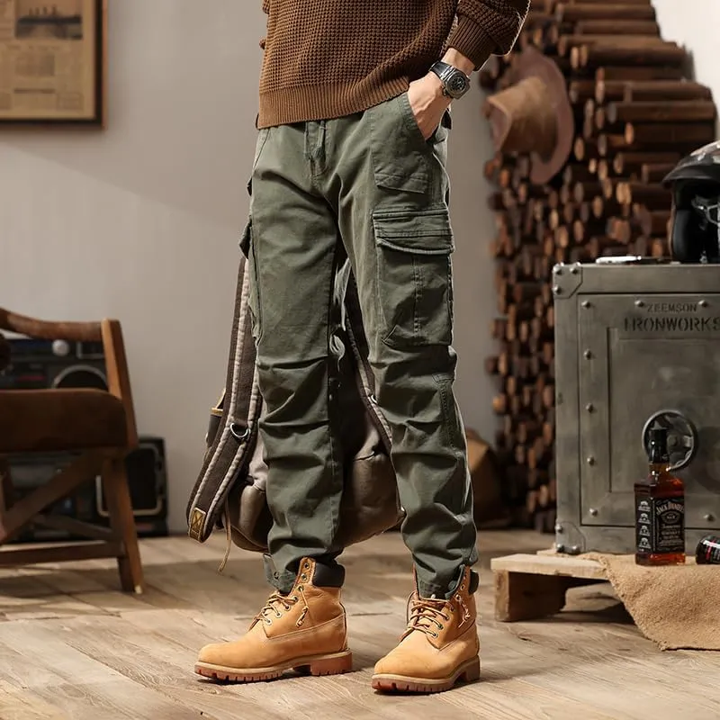 G-STONE Men's Cargo Pants Large Pocket Cinched Drawstring Legs Fashion Relaxed Fit Hiking Trousers Outdoor Stretch Pant
