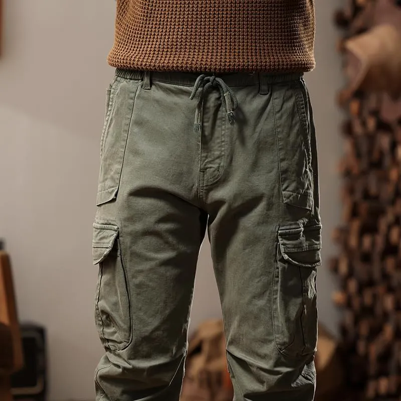 G-STONE Men's Cargo Pants Large Pocket Cinched Drawstring Legs Fashion Relaxed Fit Hiking Trousers Outdoor Stretch Pant