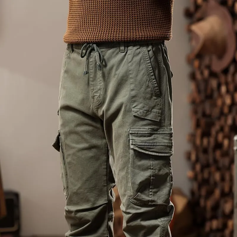G-STONE Men's Cargo Pants Large Pocket Cinched Drawstring Legs Fashion Relaxed Fit Hiking Trousers Outdoor Stretch Pant