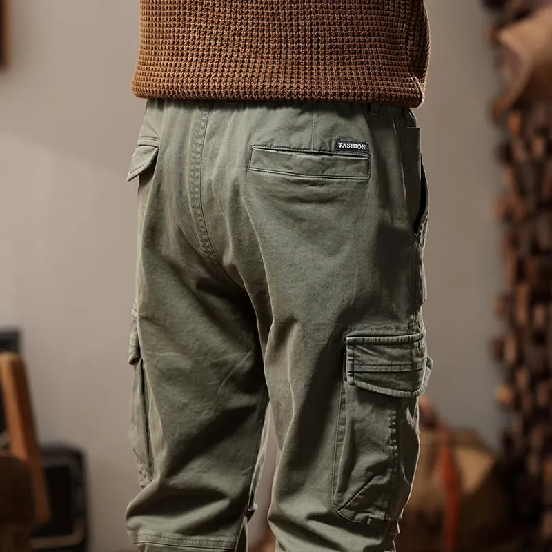 G-STONE Men's Cargo Pants Large Pocket Cinched Drawstring Legs Fashion Relaxed Fit Hiking Trousers Outdoor Stretch Pant