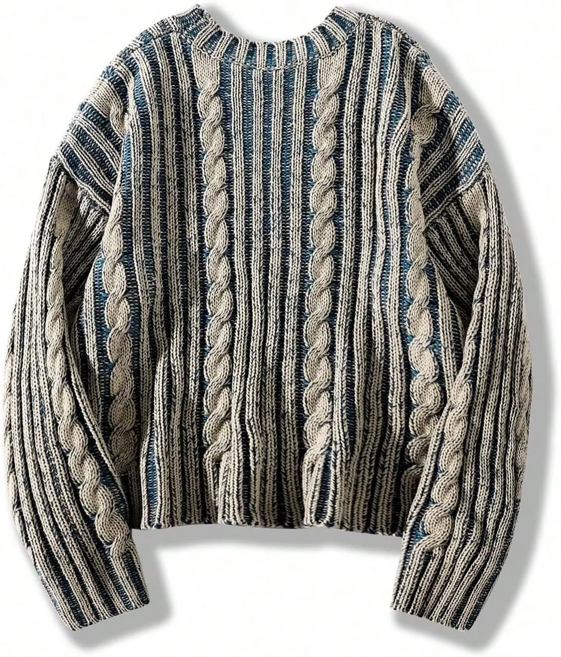 GORGLITTER Men's Crew Neck Long Sleeve Sweaters Tops Graphic Fall Knit Top 2024 Fashion Outfits