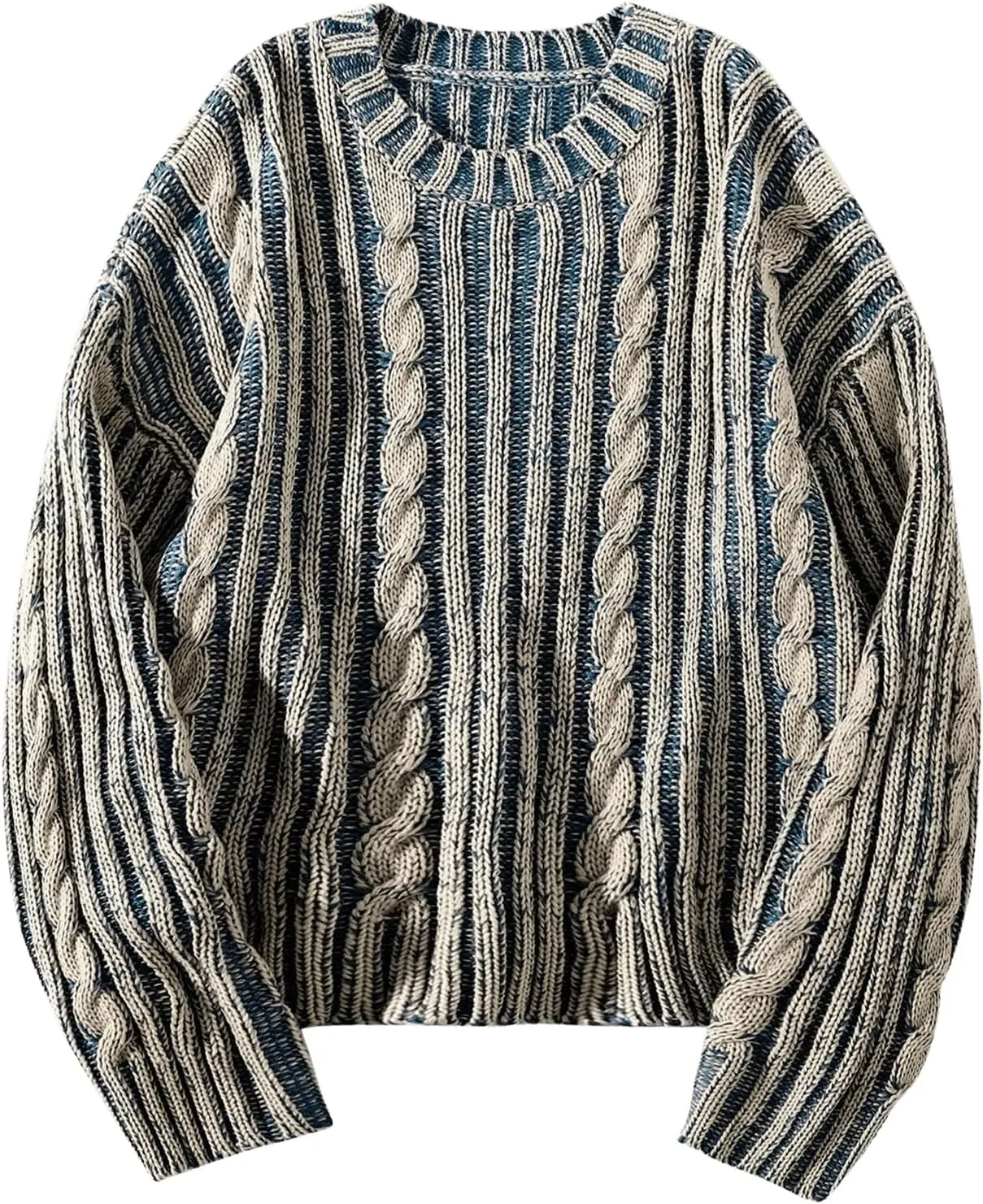 GORGLITTER Men's Crew Neck Long Sleeve Sweaters Tops Graphic Fall Knit Top 2024 Fashion Outfits