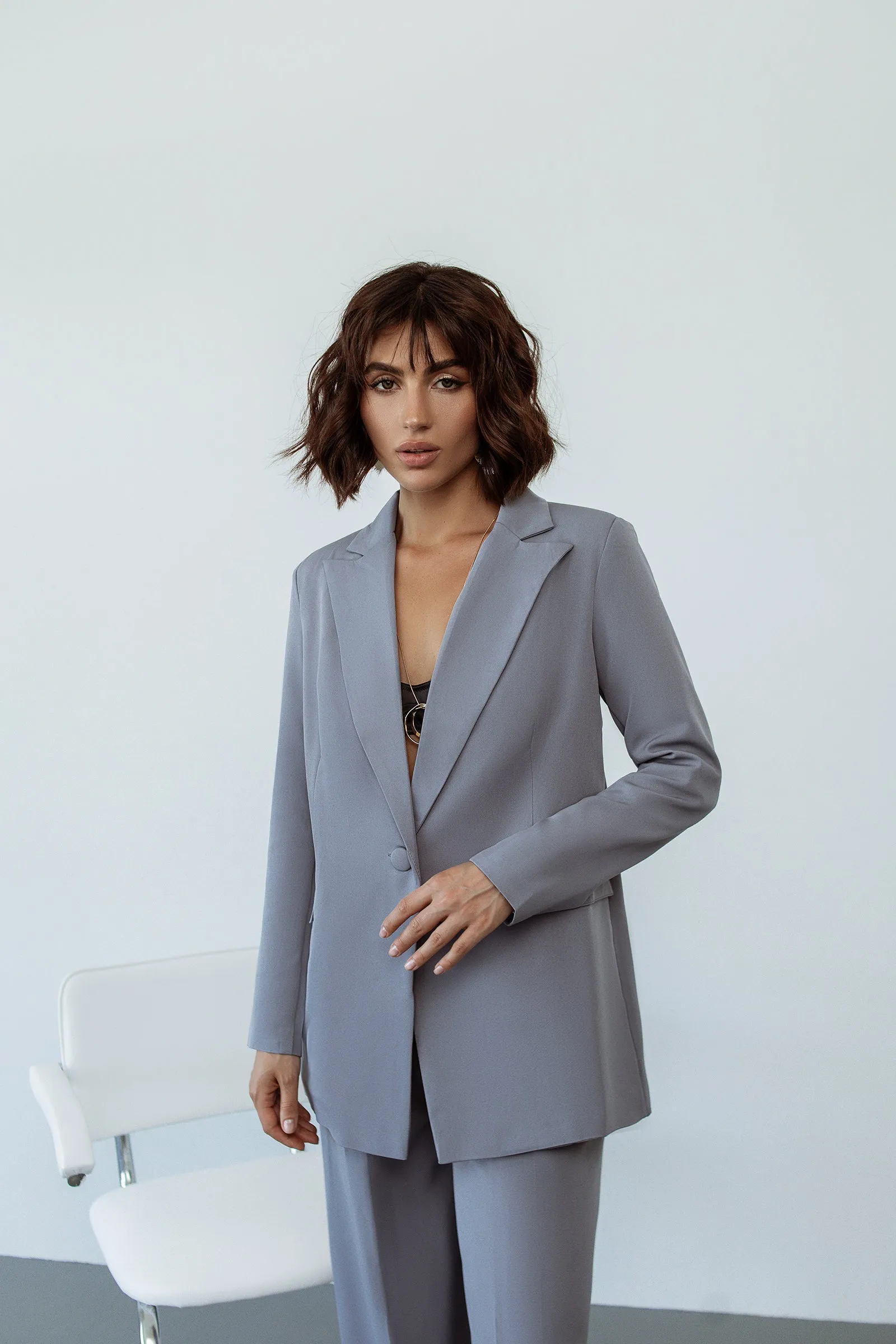 Grey Single-Breasted Suits 2-Piece