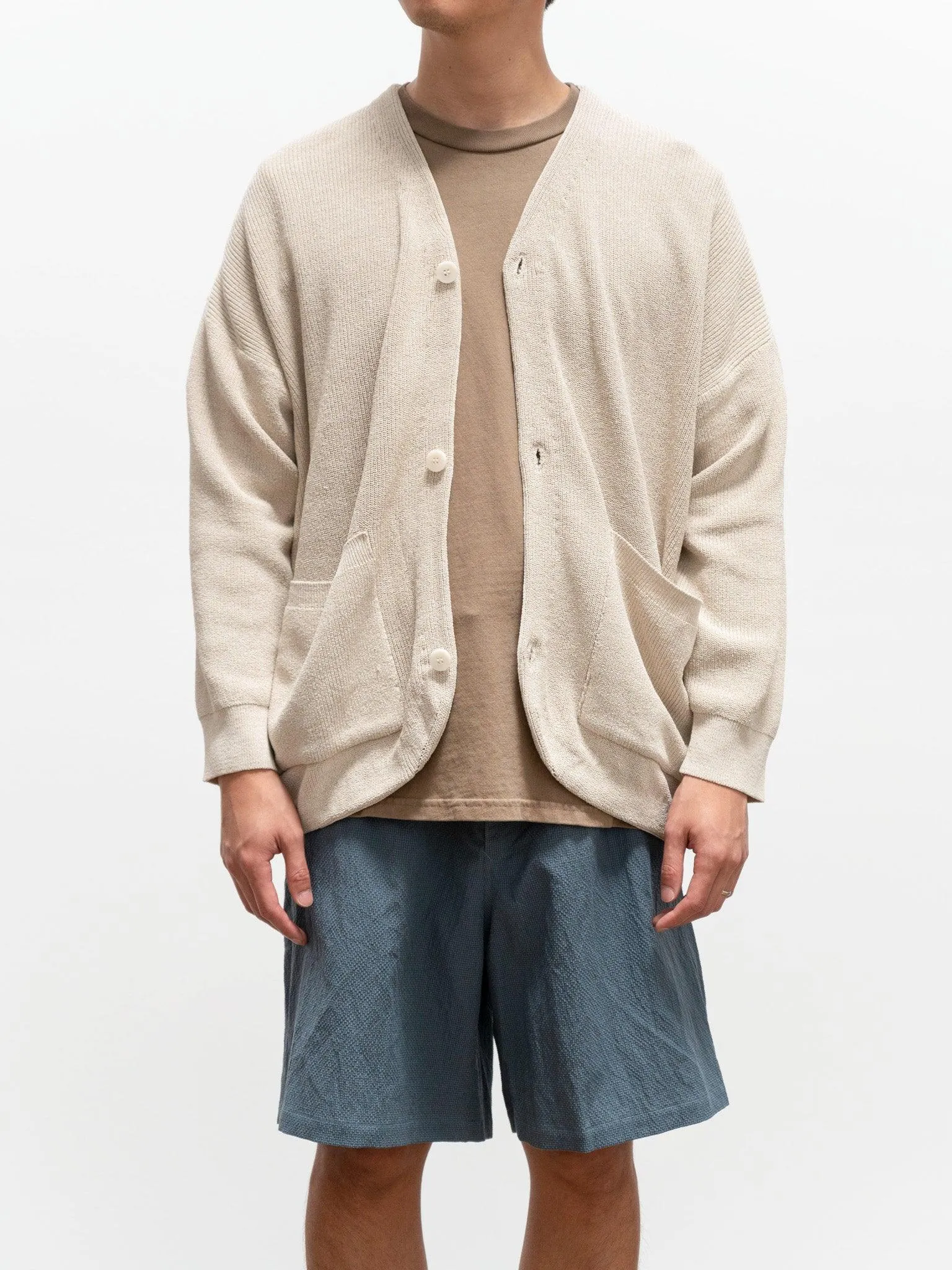 Hanji Paper Relaxed Cardigan - Beige