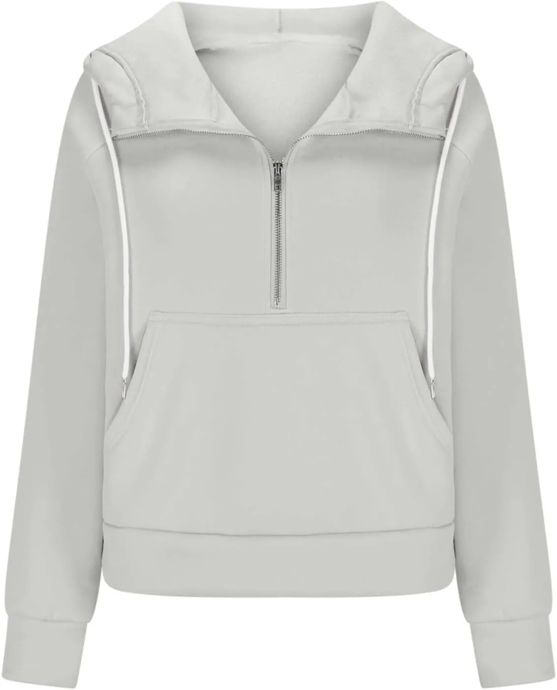 lcziwo Women Oversized Sweatshirts Trendy Fleece Half Zip Cropped Hoodies Long Sleeve Comfy Pullover Teen Girls Clothes Fall