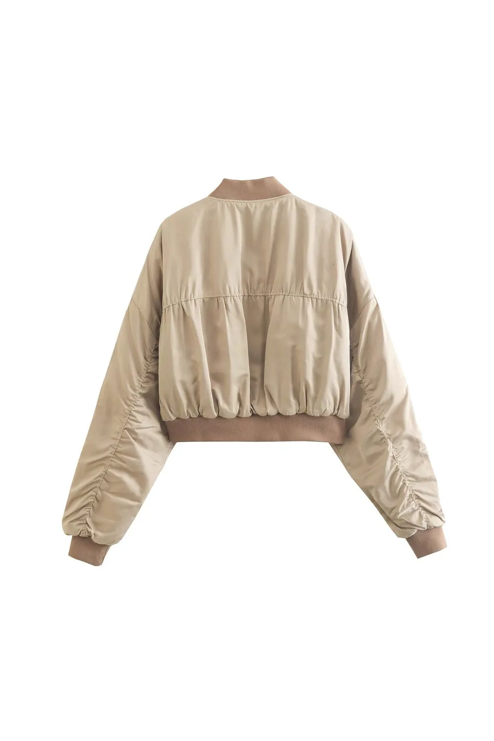 'Leigh' Minimalist Satin-Texture Short Jacket
