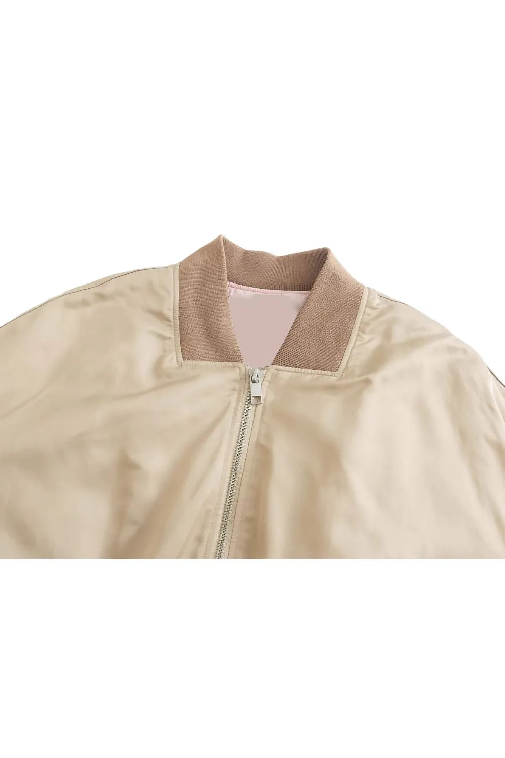 'Leigh' Minimalist Satin-Texture Short Jacket