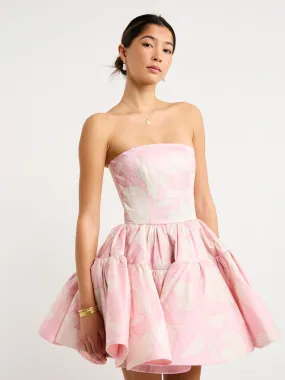 Leo Lin Skye Bustier Mini Dress in Anemone Print in Violet