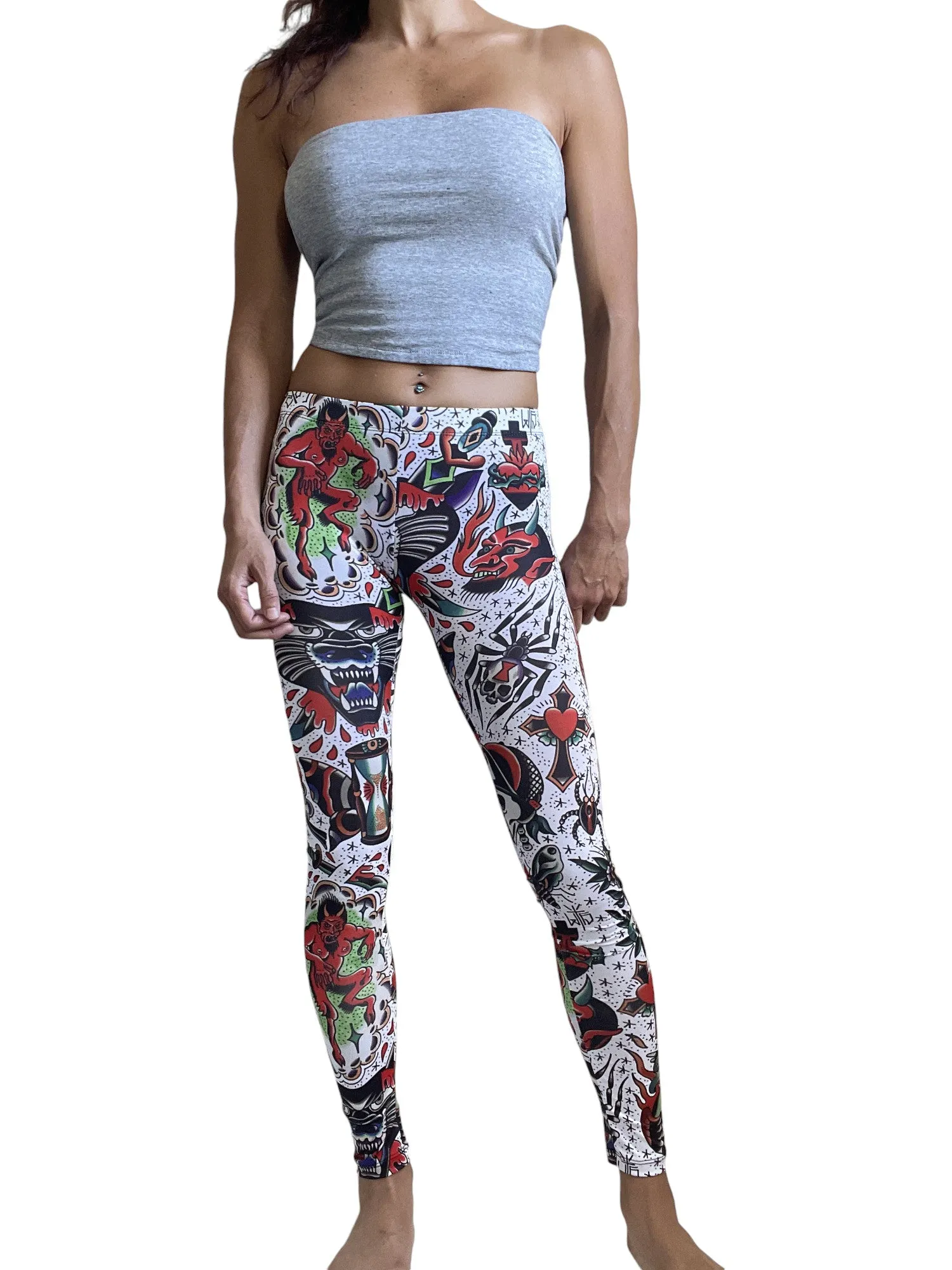 Liquorbrand Crazy Americana Flash Tattoo Print Leggings