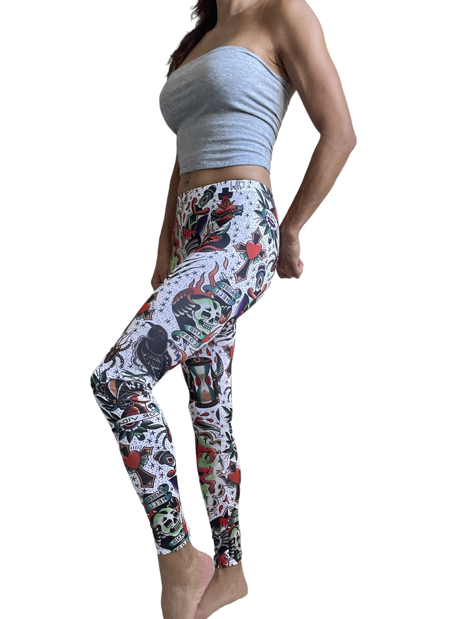 Liquorbrand Crazy Americana Flash Tattoo Print Leggings