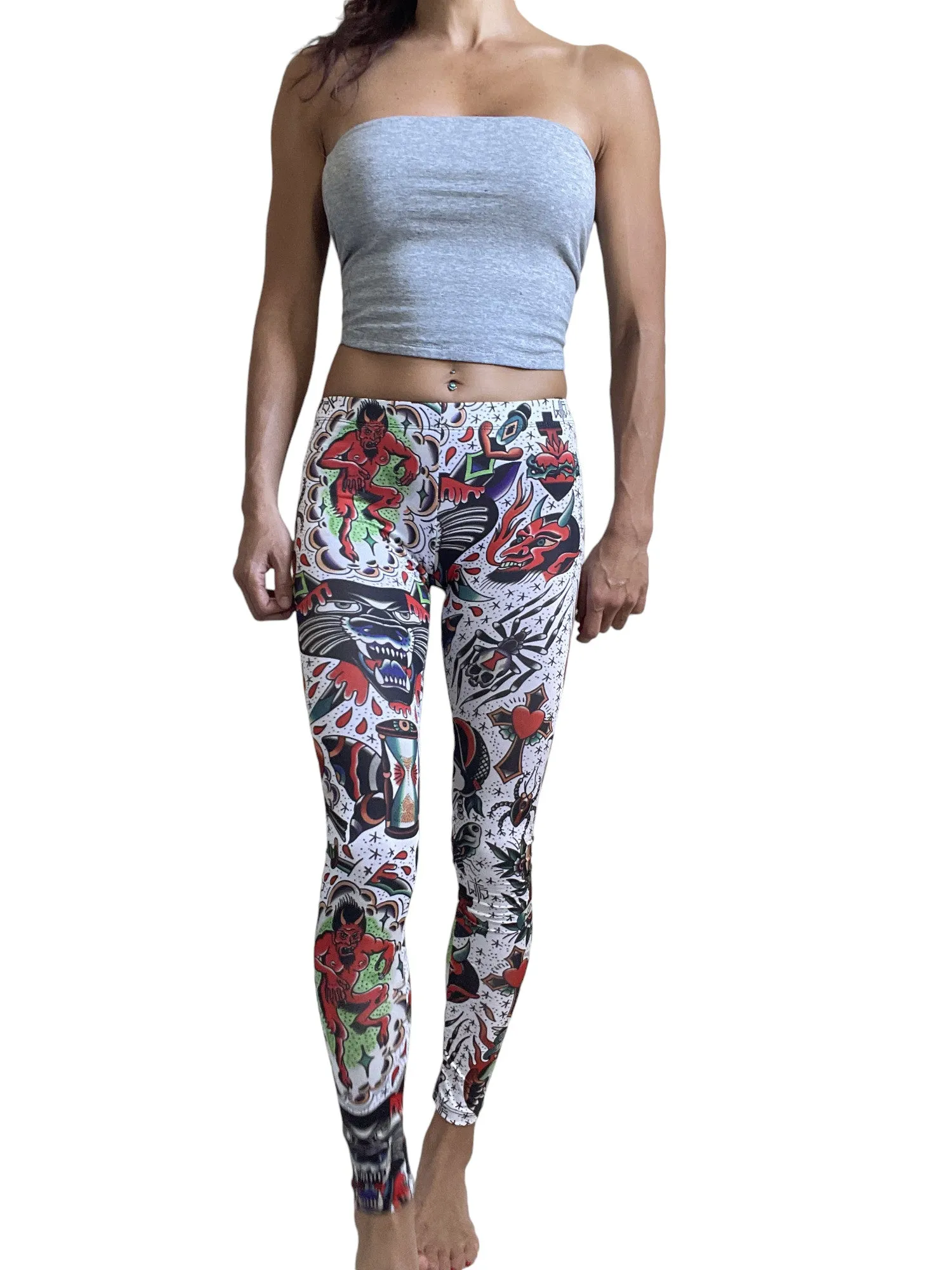 Liquorbrand Crazy Americana Flash Tattoo Print Leggings