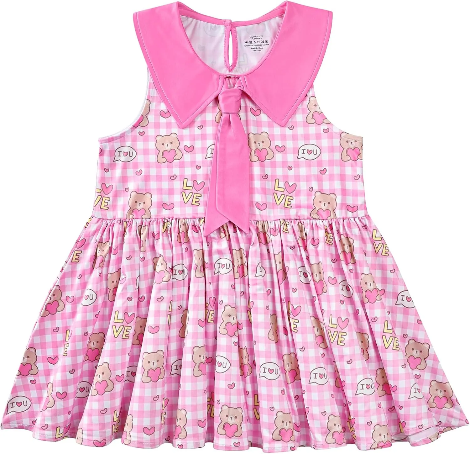 Littleforbig Women’s Kawaii Sleeveless Blouse Babydoll Peplum Top - Beary Cute