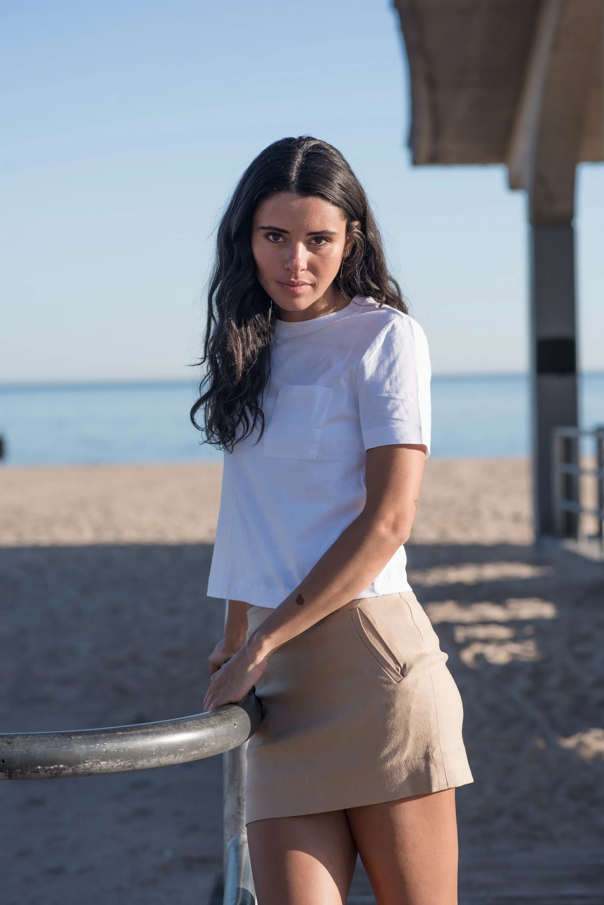 Low-rise mini skirt