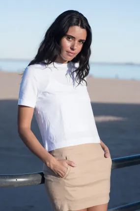 Low-rise mini skirt