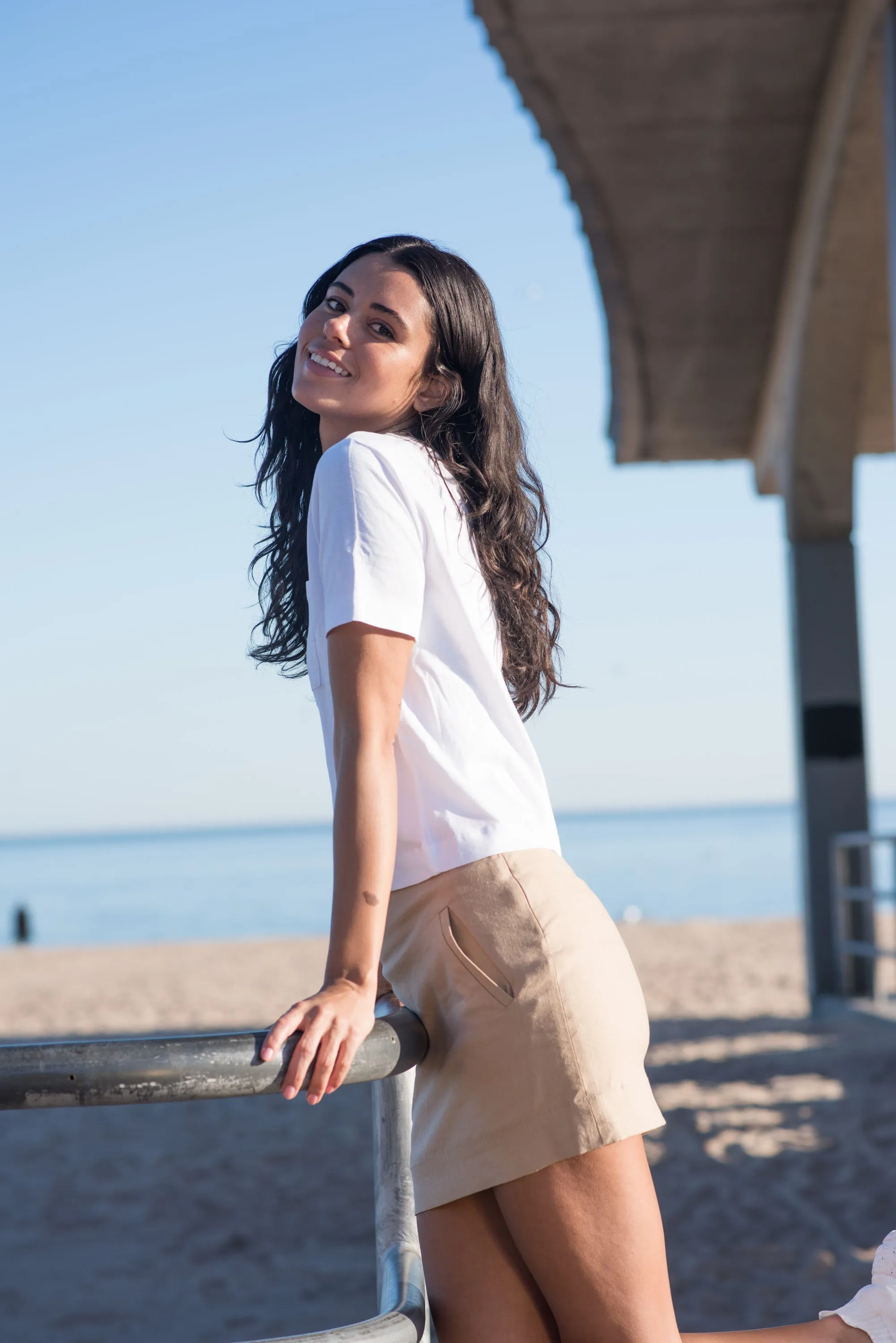 Low-rise mini skirt