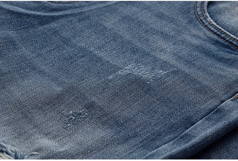 Men's Autumn Cotton Ripped Slim Fit Jeans