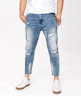 Men's Autumn Cotton Ripped Slim Fit Jeans