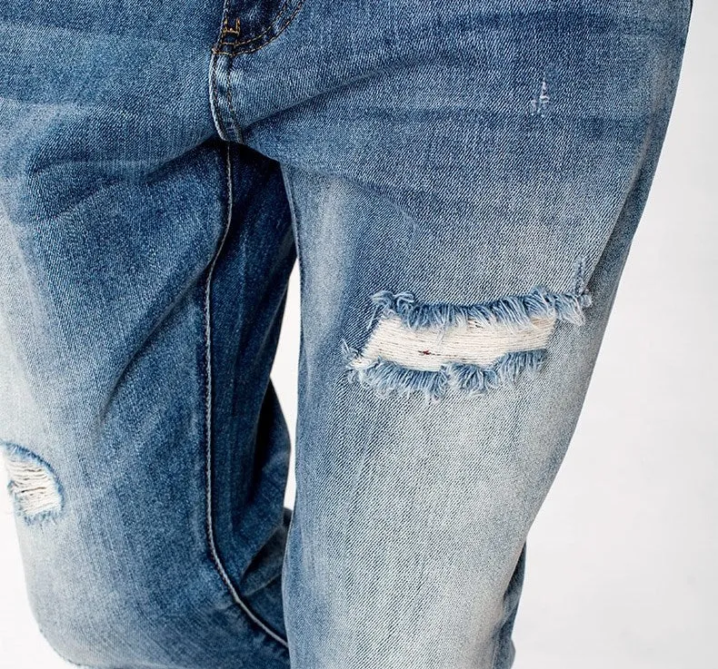 Men's Autumn Cotton Ripped Slim Fit Jeans