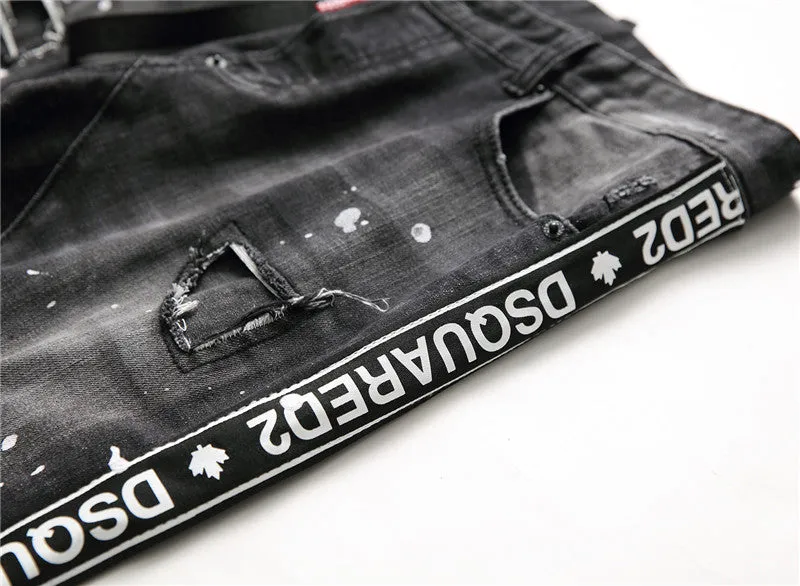 Men's Autumn Skinny Ripped Jeans