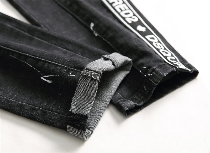 Men's Autumn Skinny Ripped Jeans