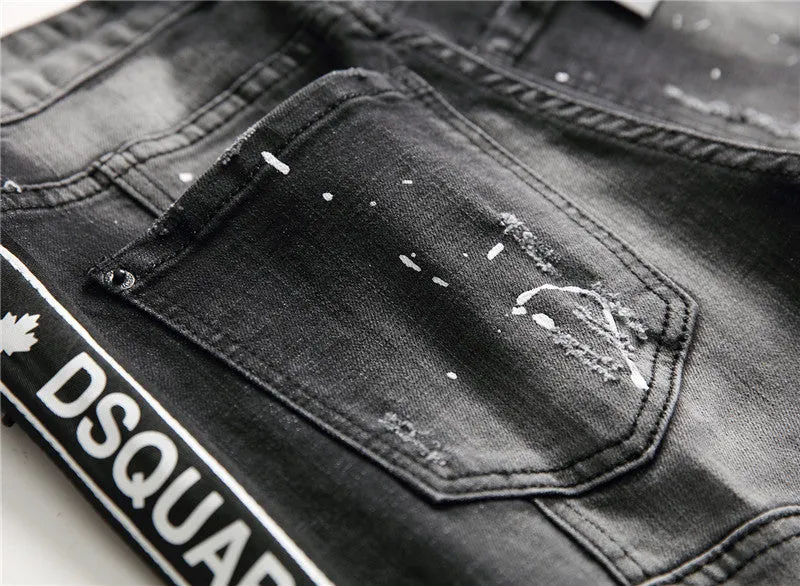 Men's Autumn Skinny Ripped Jeans
