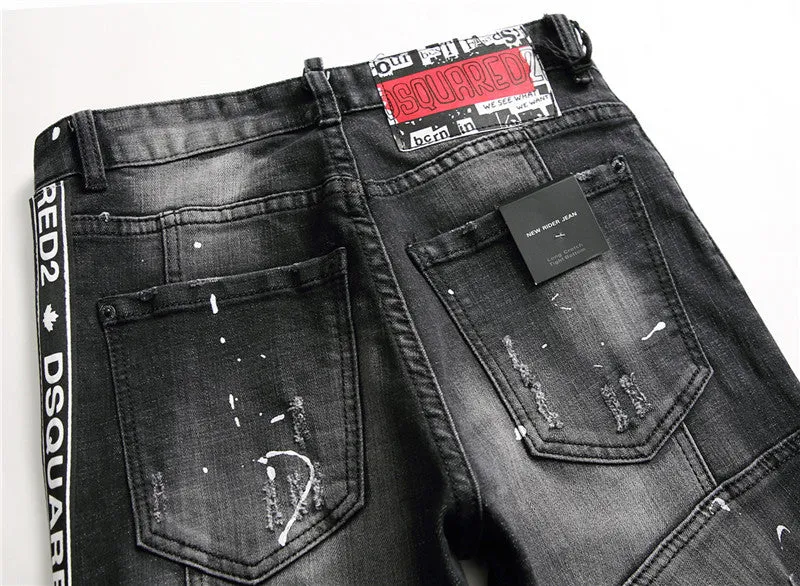 Men's Autumn Skinny Ripped Jeans