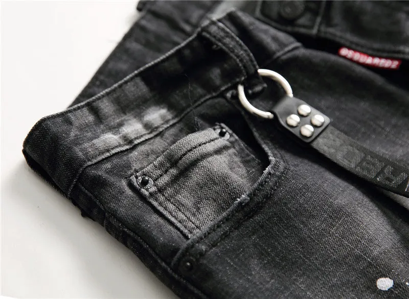 Men's Autumn Skinny Ripped Jeans