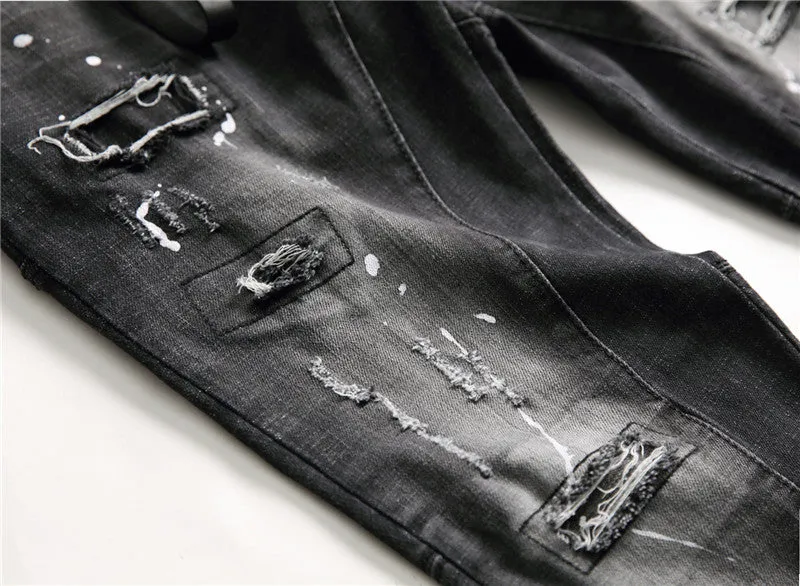 Men's Autumn Skinny Ripped Jeans