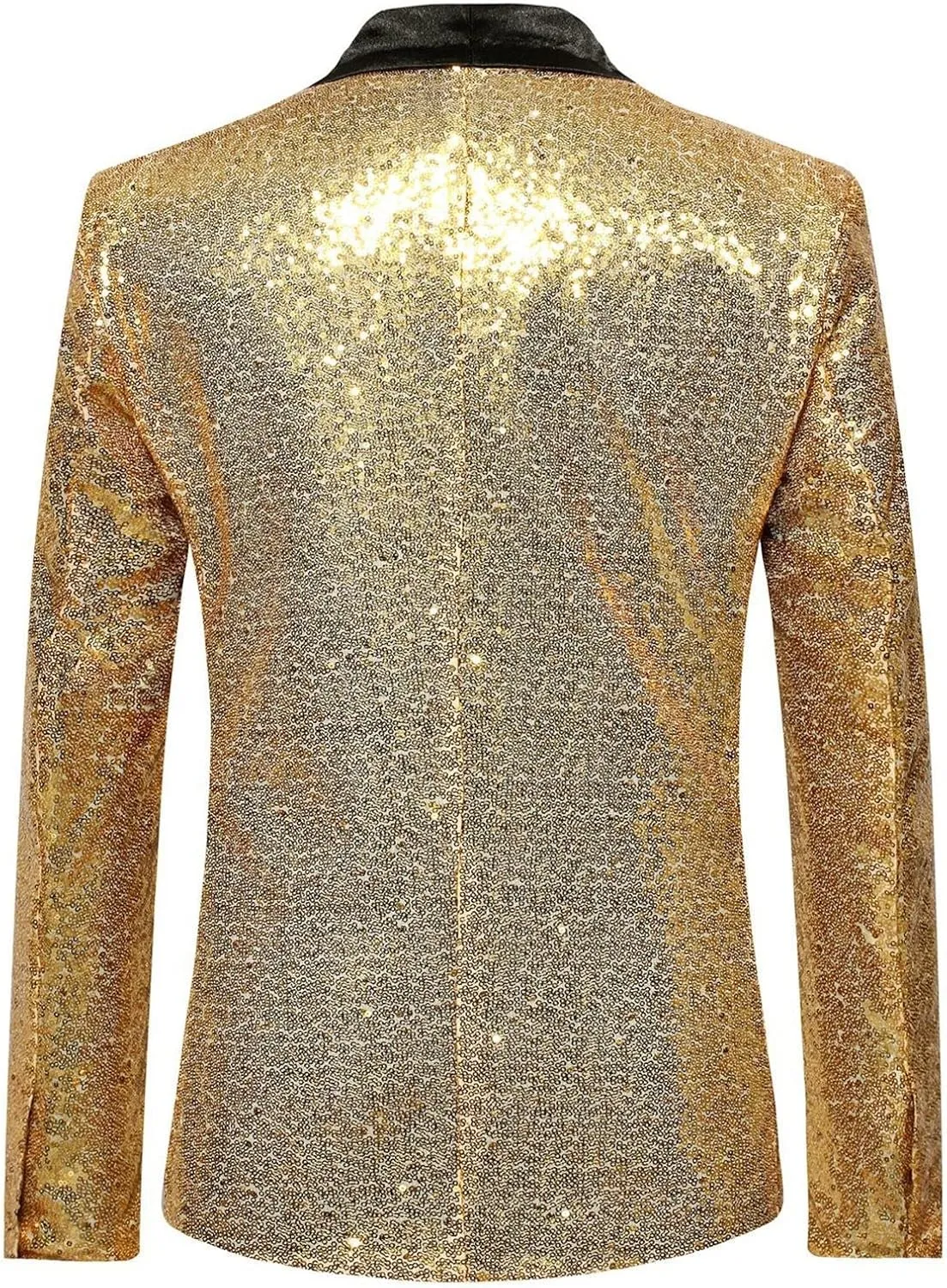 Mens Sequin Blazers Slim Fit Shiny Gold Silver Dress Suit Jacket Tuxedo Sport Coats for Prom Party Dinner
